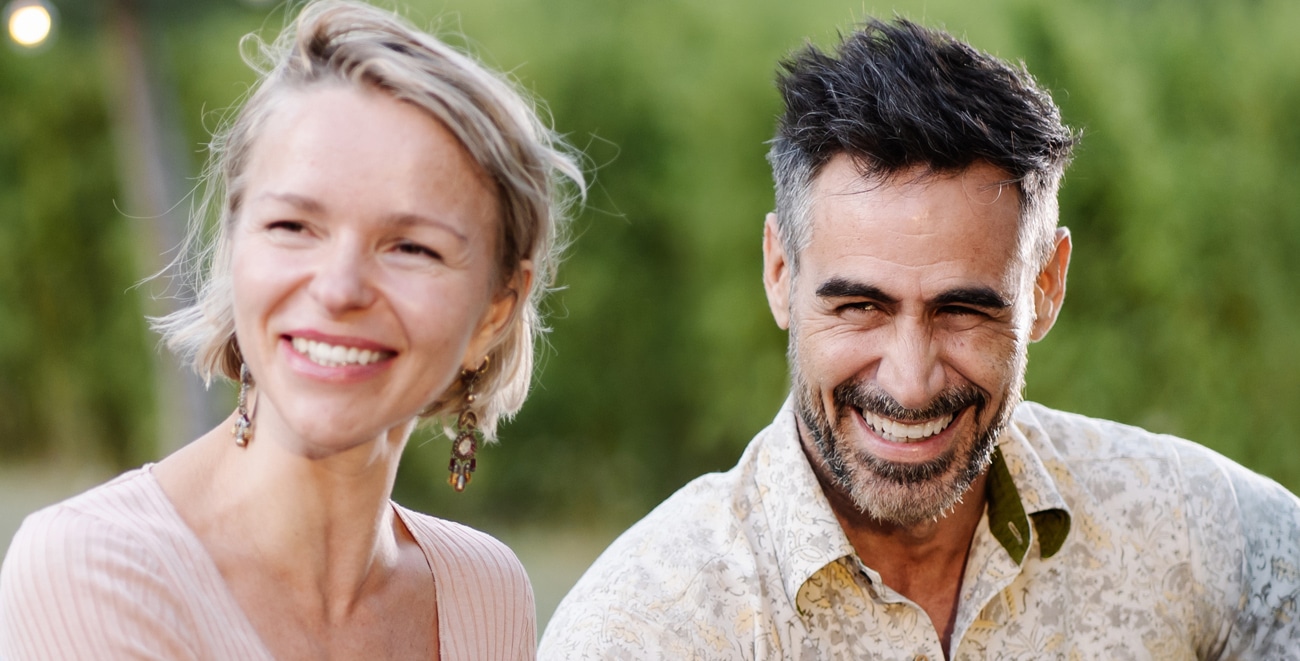 Woman and man smiling after dental care in Salt Lake City UT