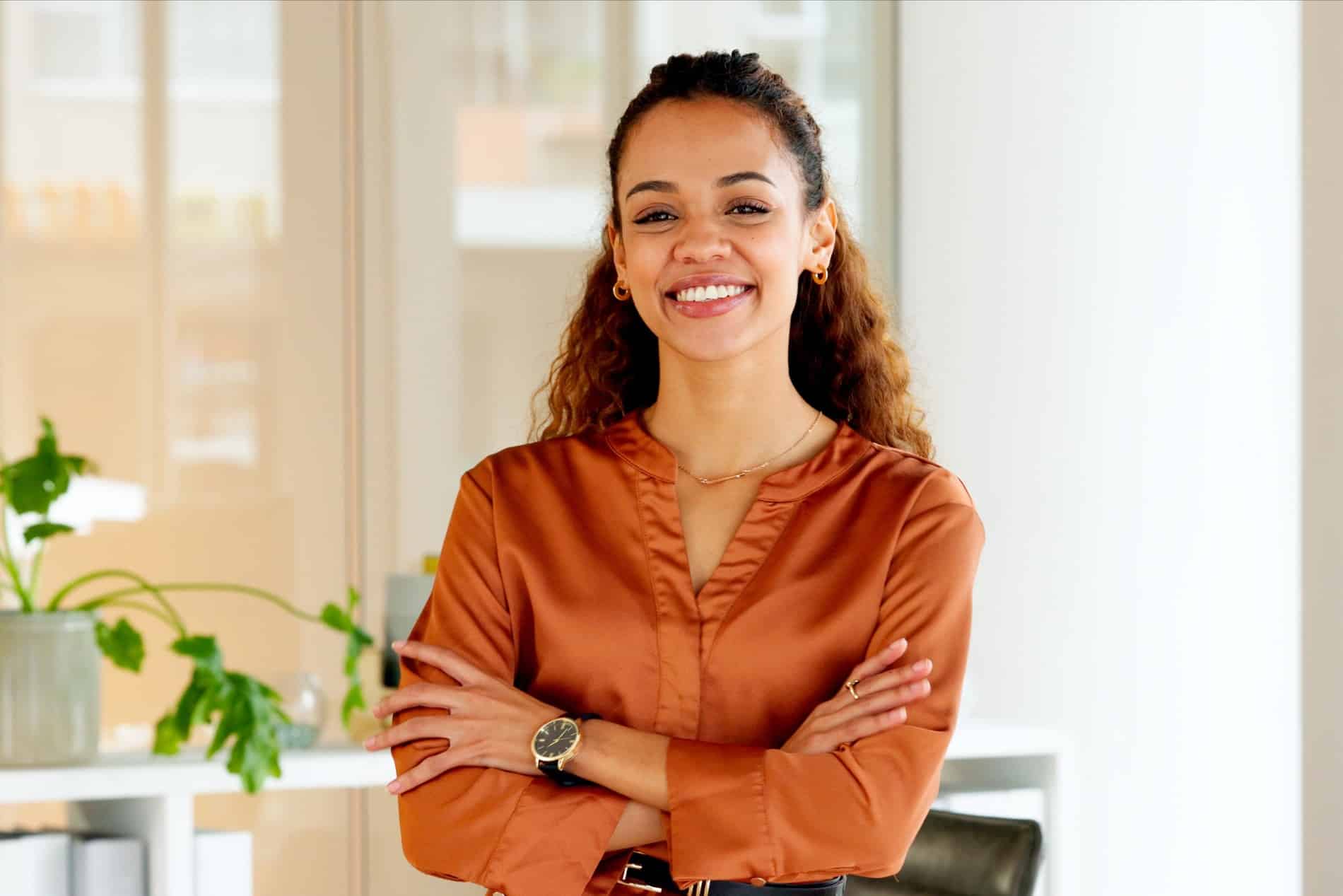 Woman with a perfect smile after dental restorations in Salt Lake City